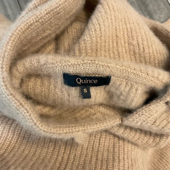Quince Soft Ribbed 100% Cashmere Hoodie in Camel - Picture 6 of 7
